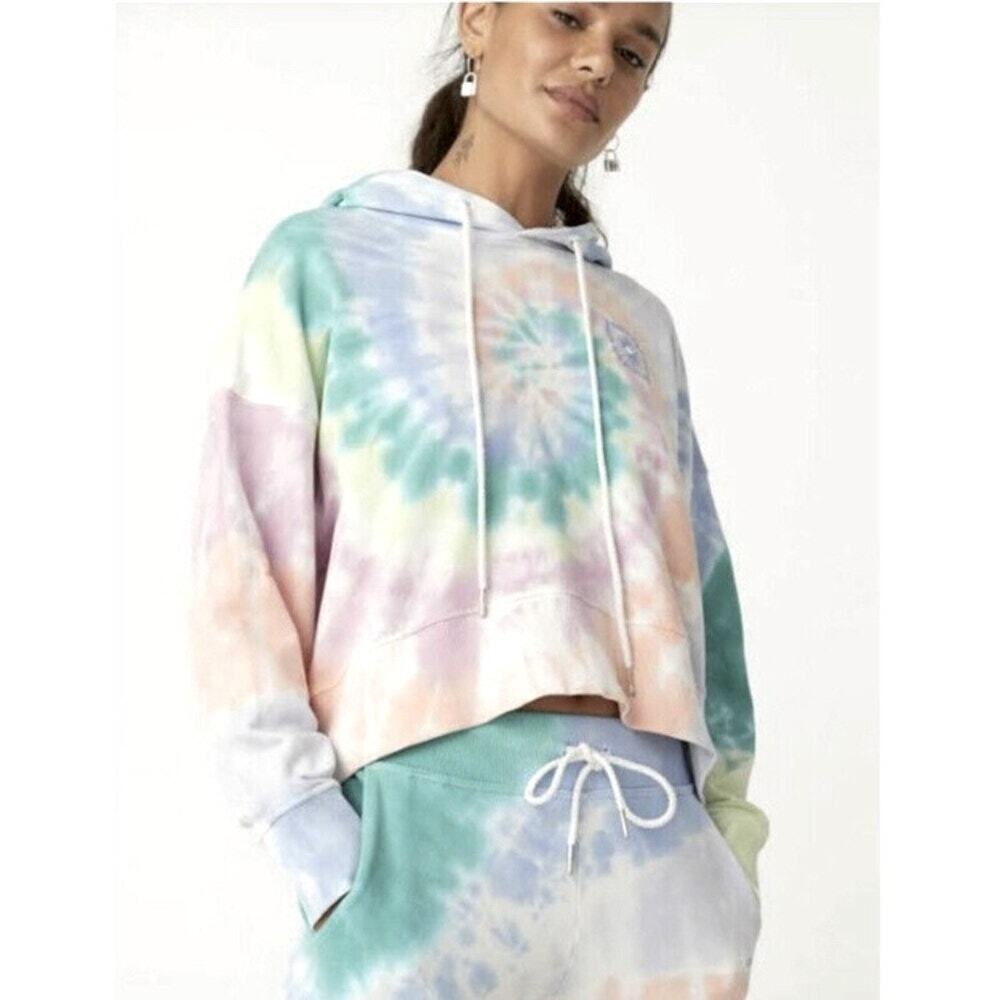 Daydreamer Sweatshirt Tie Dye Eye Shrunken Boho Beach Cotton Blue Pink Size S